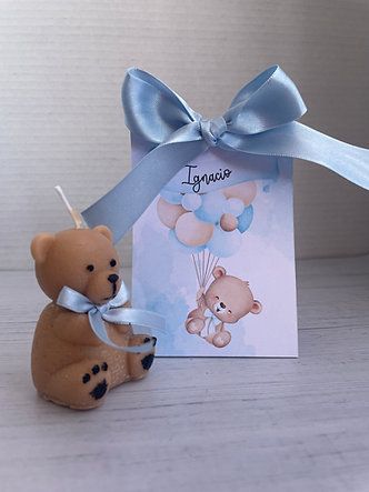 Vela Osito con Cajita Personalizada - Imagen 2
