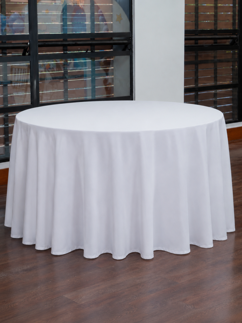 Mantel redondo blanco Lino 150 cm diámetro