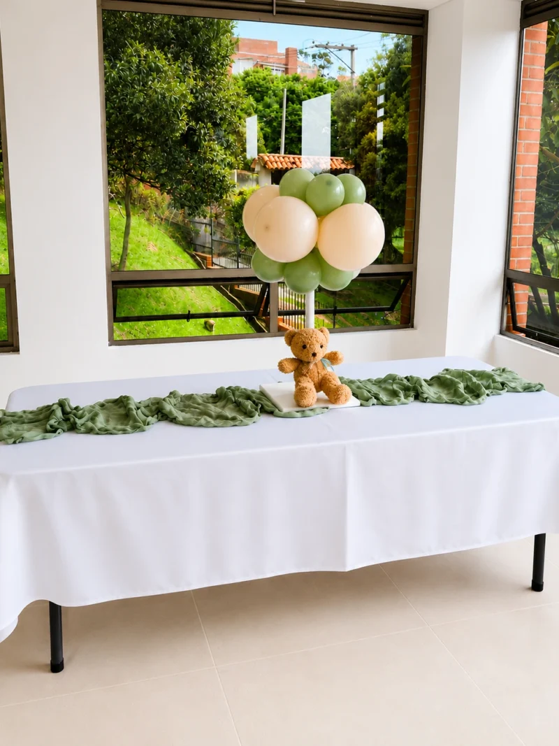 Mantel rectangular blanco 300x150 cm