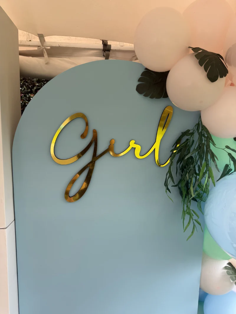 Aviso Girl y Boy Dorado MDF