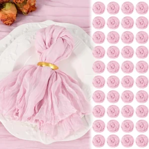 Servilleta de Tela Gasa rosado pastel 50X50 cm - La Vittoria Celebraciones