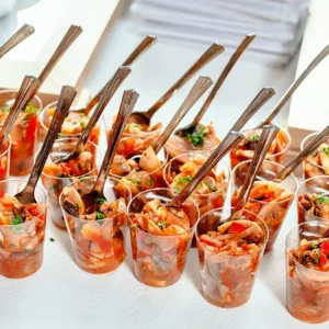 Shot de Ceviche de Champiñón - La Vittoria Celebraciones